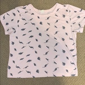 Pink T-Shirt with Gray Dinosaurs